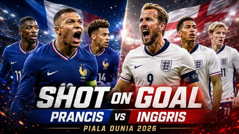 Daftar data shot on goal terbanyak dari pemain dalam pertandingan Prancis vs Inggris.