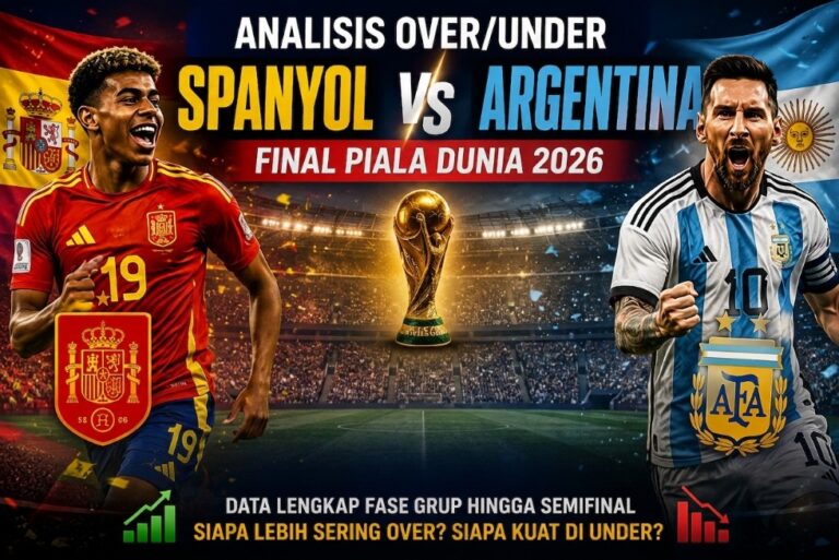 Data statistik over under Spanyol vs Argentina di final Piala Dunia 2026.